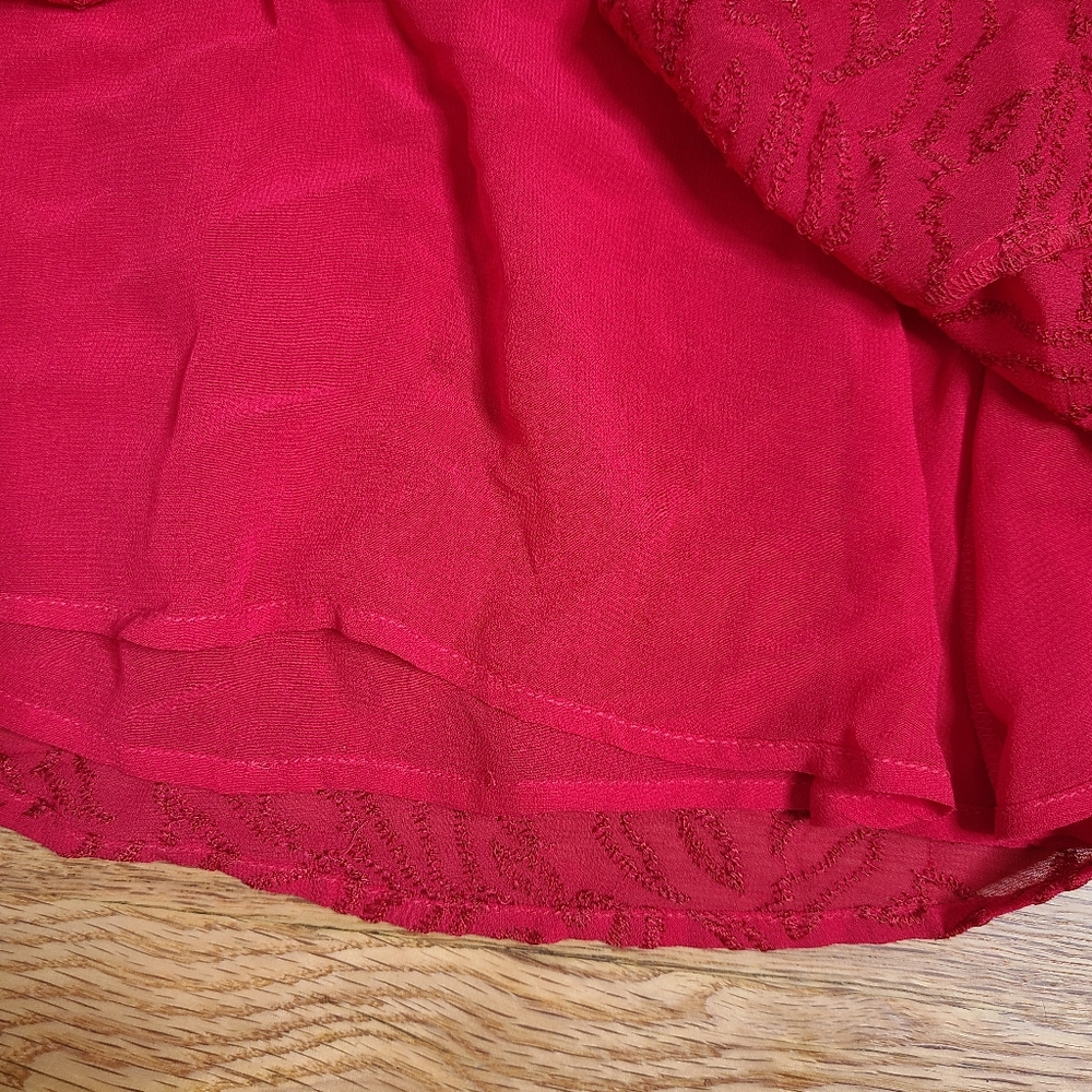 NEW All Saints Size 0 Red Embroidered Rosi Ani Dress - Picture 9 of 11
